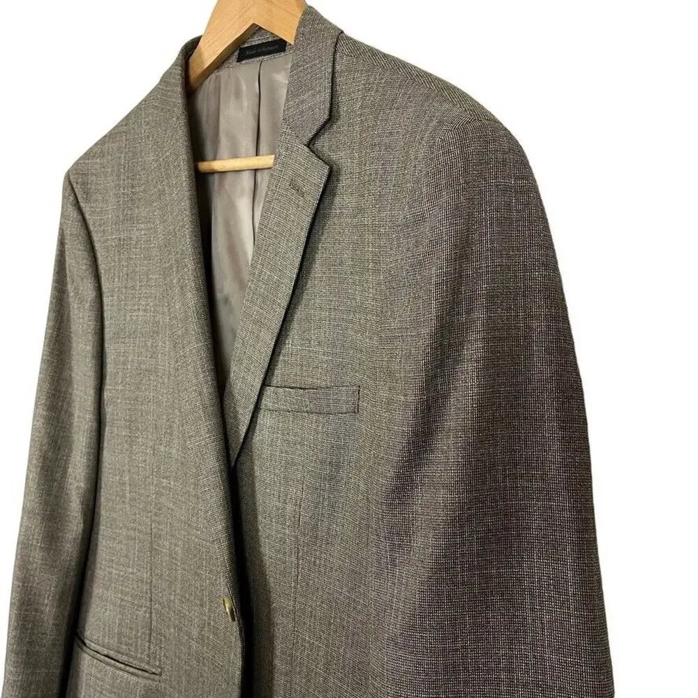 Van Heusen Flex Slim Fit Mens Suit Jacket Blazer Lined Stretch Beige Black 44R